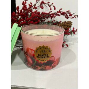 Bath & Body Works “Glazed Cherries” NEW 3 Wick Candle